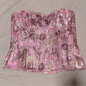 NWT PRETTY LITTLE THING floral satin corset sz 12